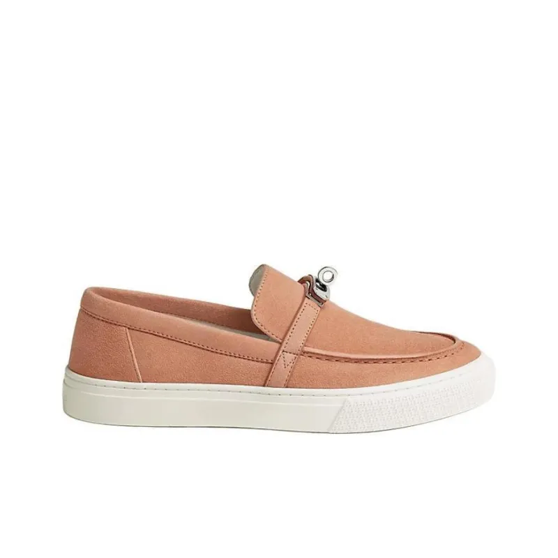 HERMES Game Loafers Women's Pink-1