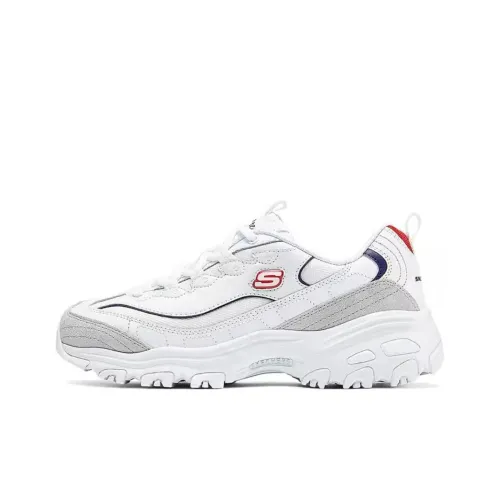 Skechers DLITES Anti Slip Wear Resistant Low Top Chunky Sneakers Women's White