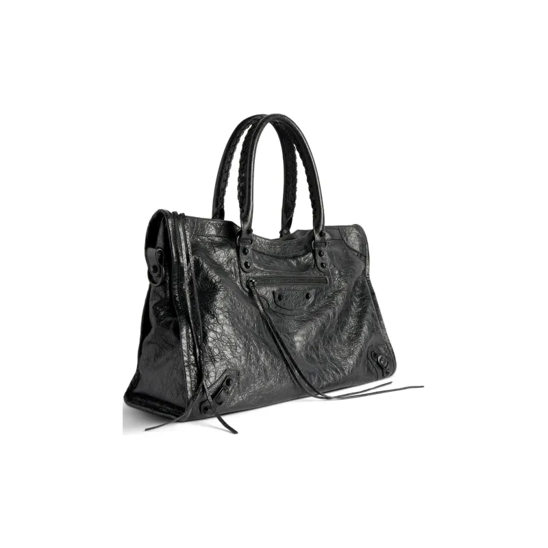 Balenciaga Storico Fine Grained Sheepskin Shoulder Bag, Crossbody Bag, Handbag Tubas Women's Black-3