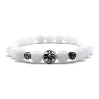 Chrome Hearts Agate Bracelets Unisex White/Silver