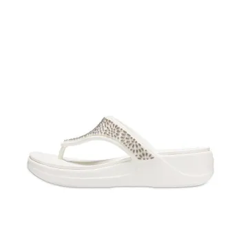 Crocs Odor-Resistant Abrasion-Resistant Flip Flops Women's White
