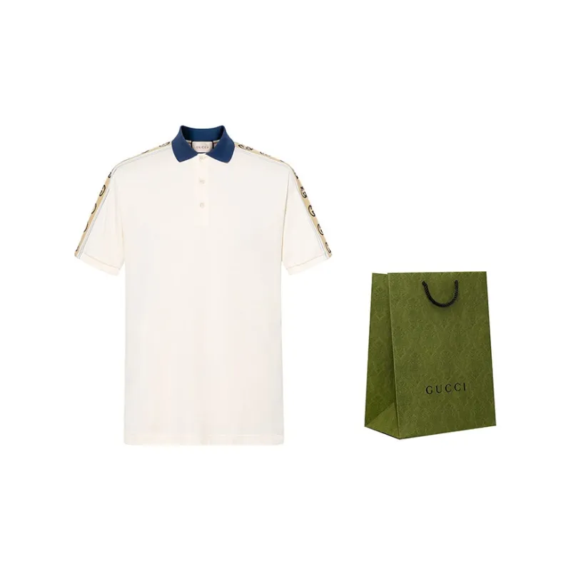 GUCCI Interlocking G Stripe Polo Shirt-2