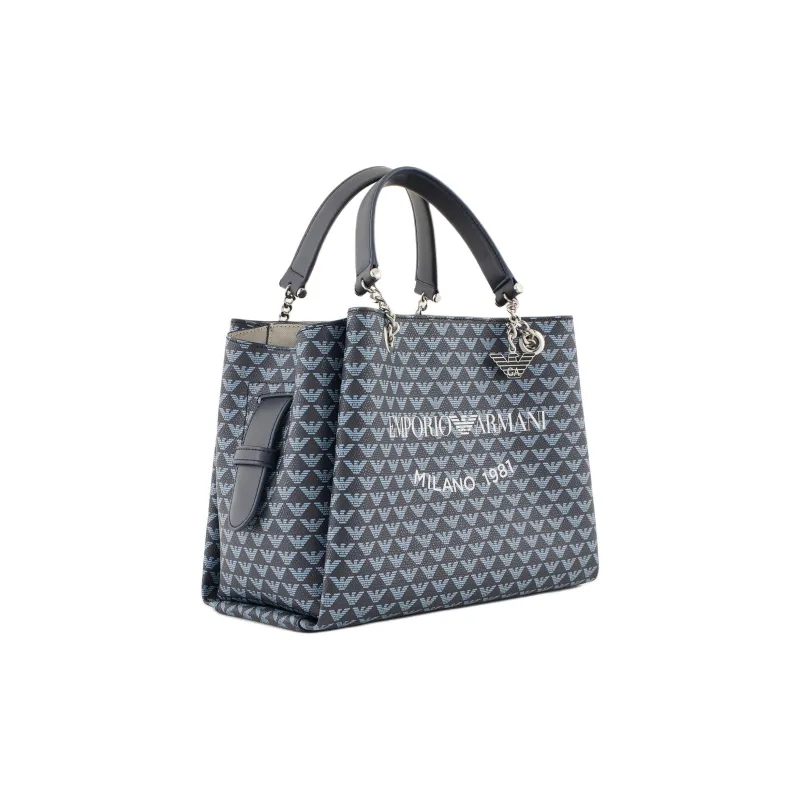 EMPORIO ARMANI Polyester Tote Bag, Shopping Bag, Shoulder Bag, Crossbody Bag, Handbag Women's Dark Blue-1