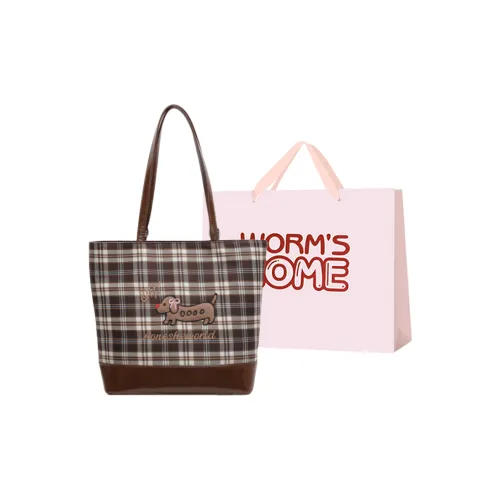 Worm's Home Artificial Leather Tote Bag, Shoulder Bag Regular Women's Brown