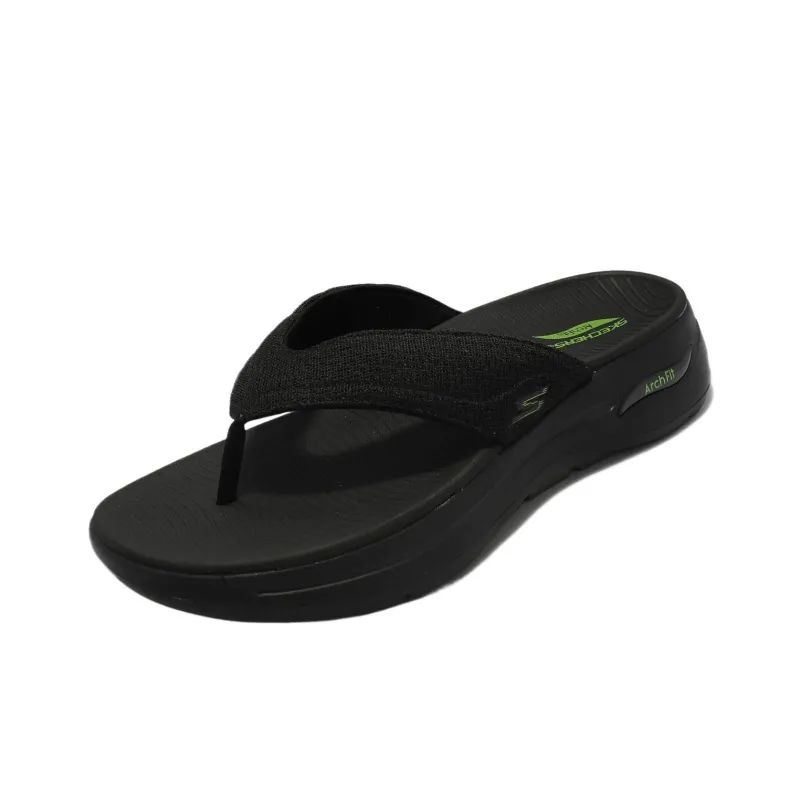 Skechers Go Walk Arch Fit Abrasion-Resistant Slip-Resistant Flip Flops Men's Black-2