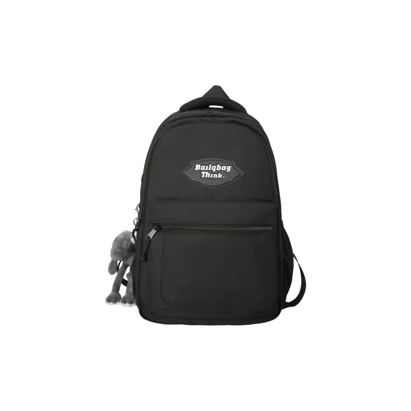 BAODIDAISHU Nylon Backpack Unisex Black/Gray/Coffee & Light Blue/Coffee & Khaki-5