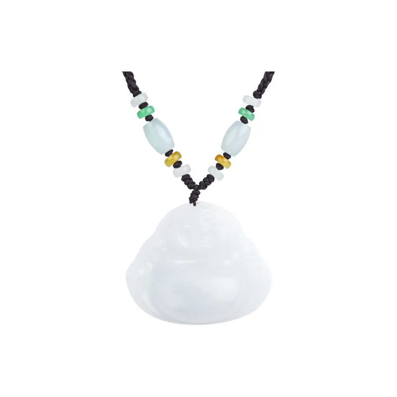 Clear Snow Bean Type Jadeite Necklaces Unisex-0