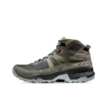 MAMMUT Sertig II Cushioning, Waterproof, And Breathable High Top Mountaineering & Hiking Shoes Men's Dark Green