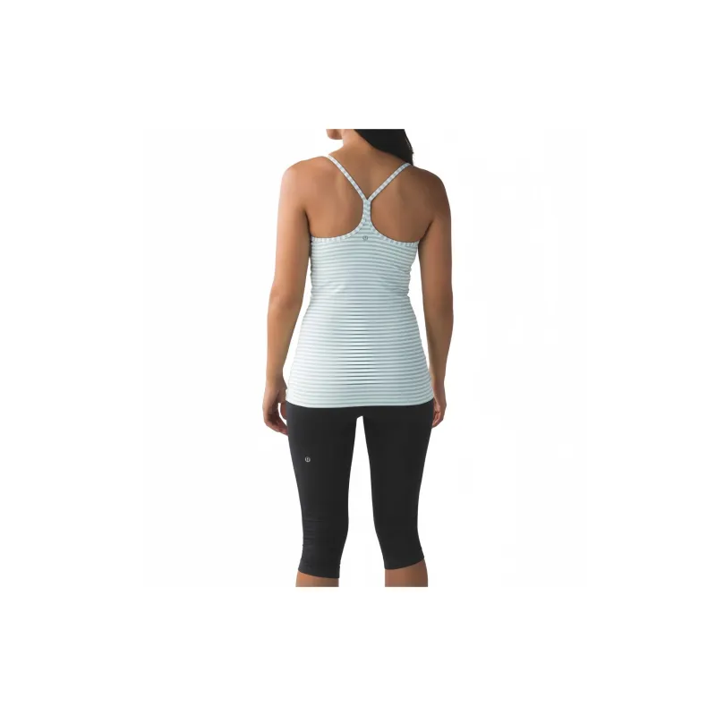 Lululemon Power Y Sport Vests Women's Green Gray Stripes-2