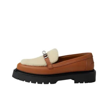 HERMES Icone Loafers Women's Brown