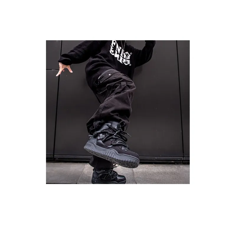 Q AND Coverage Thermal Slip Resistant Cushioning Abrasion Resistant Height Increasing High Top Skateboard Shoes Unisex-6