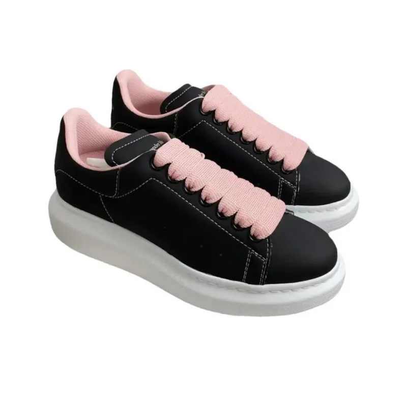 Alexander McQueen Low Top Casual Shoes Women's Black Pink-2