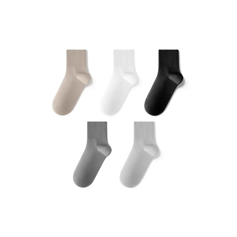 LUCKMEEY Mid Calf Socks Men's 5 Pack-12