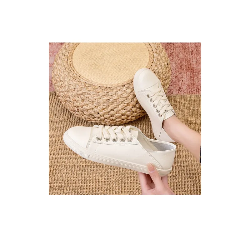 CARTELO Comfortable White Sneakers Non slip Lightweight Low Top Skateboard Shoes Women's-3