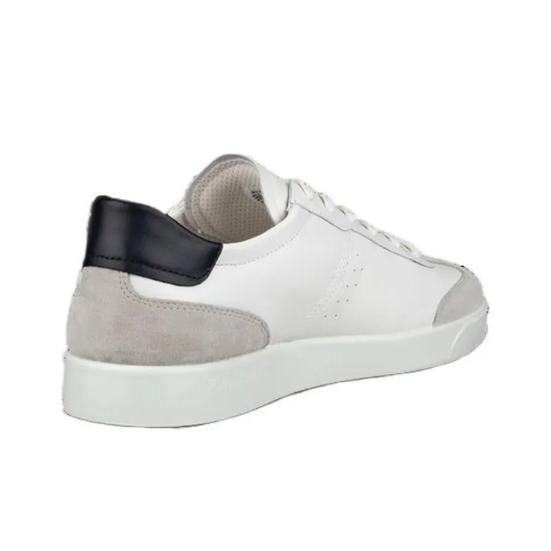 Ecco Low Top Skateboard Shoes Men's Gray White-2