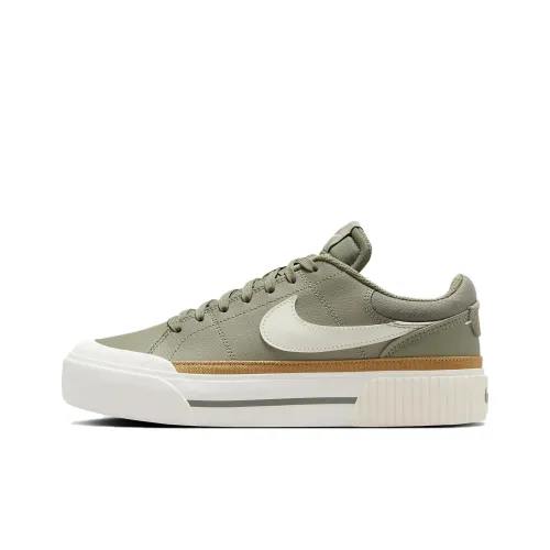 Nike Court Legacy Skateboard Shoes Women's Low-Top Light Army Green