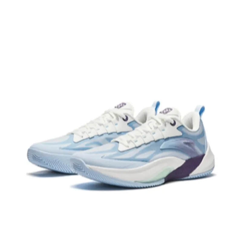 Anta Instantaneous 1 Cushioning Wear-Resistant Low-Top Basketball Shoes Men's White Blue-1