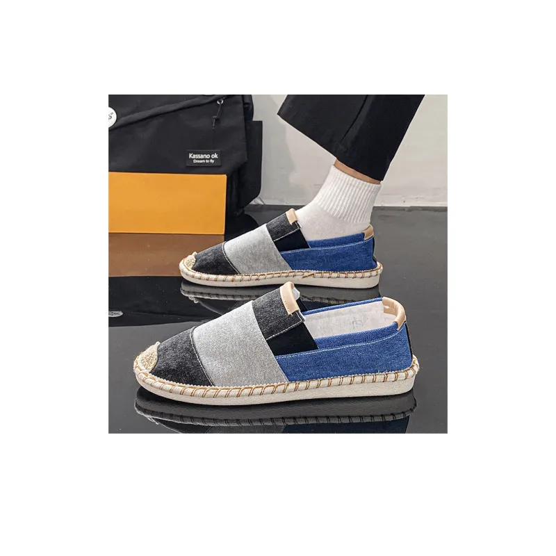Bull charm Espadrilles Men Black Gray/Blue Red-1