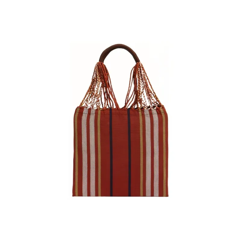 MARNI Fabric Hammock Bag Handbag Small Size Women's Red & Yellow & Beige & Yellow-3
