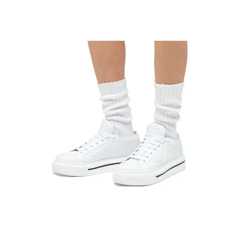 PRADA Macro Stylish Skateboarding Shoes Men's White-5