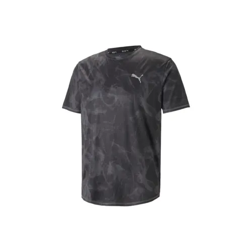 PUMA RUN FAVORITE AOP T-Shirts Men Black