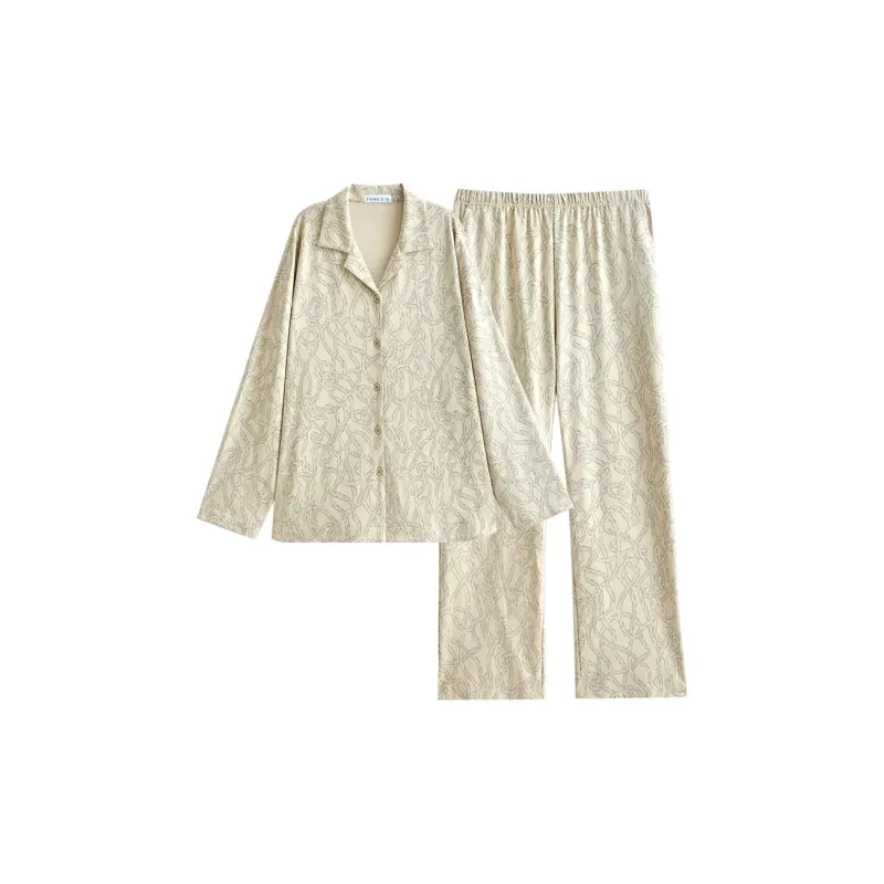 Same Language Pajama Set Women's Light Apricot-0