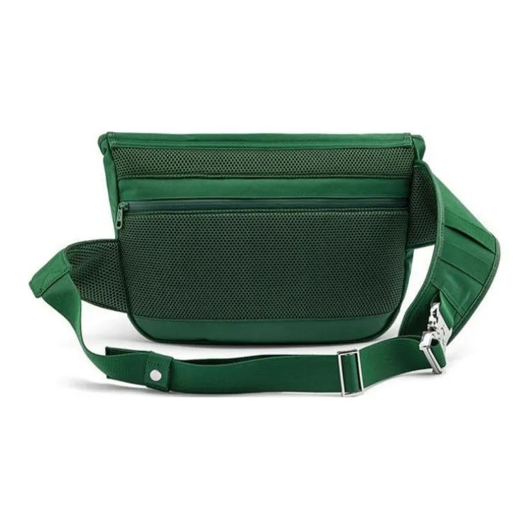LACOSTE Canvas Bag, Messenger Bag, Shoulder Bag, Crossbody Bag Medium Size Unisex Dark Green-2
