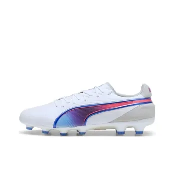 PUMA King Ultimate Anti Slip Wear Resistant Soccer Shoes Men's White Blue