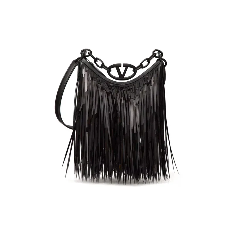 Valentino Sequins Portable Crossbody Bag Shoulder Bag Mini Women's Black-0