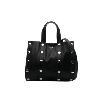 MOSCHINO Studded Leather Tote Bag