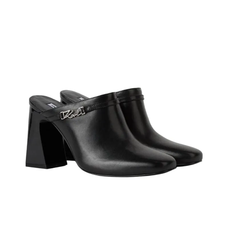KARL LAGERFELD / Karl Lagerfeld Jeans Astra Nova Singia Trim Leather Mules Women's-2