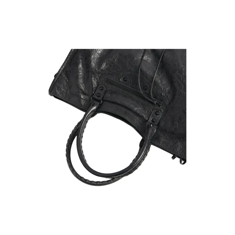 Balenciaga Storico Fine Grained Sheepskin Shoulder Bag, Crossbody Bag, Handbag Tubas Women's Black-6