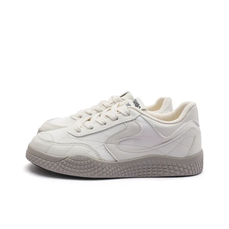 Mengsai Wear resistant And Lightweight Low Top Skateboard Shoes Women's Pearl White-2