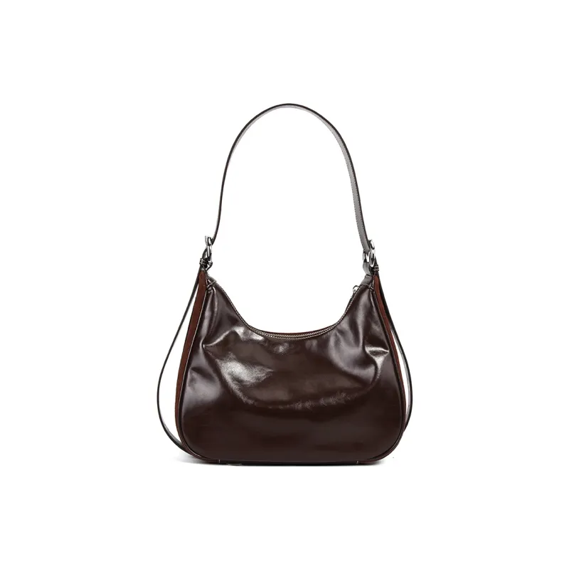 YOCAMU Cow Leather Shoulder Bag Women's Brown-9