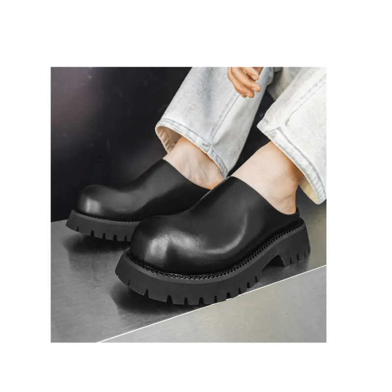 WEISHIBANGWEI Slip Resistant Wrap toe Slippers Men's Black-6