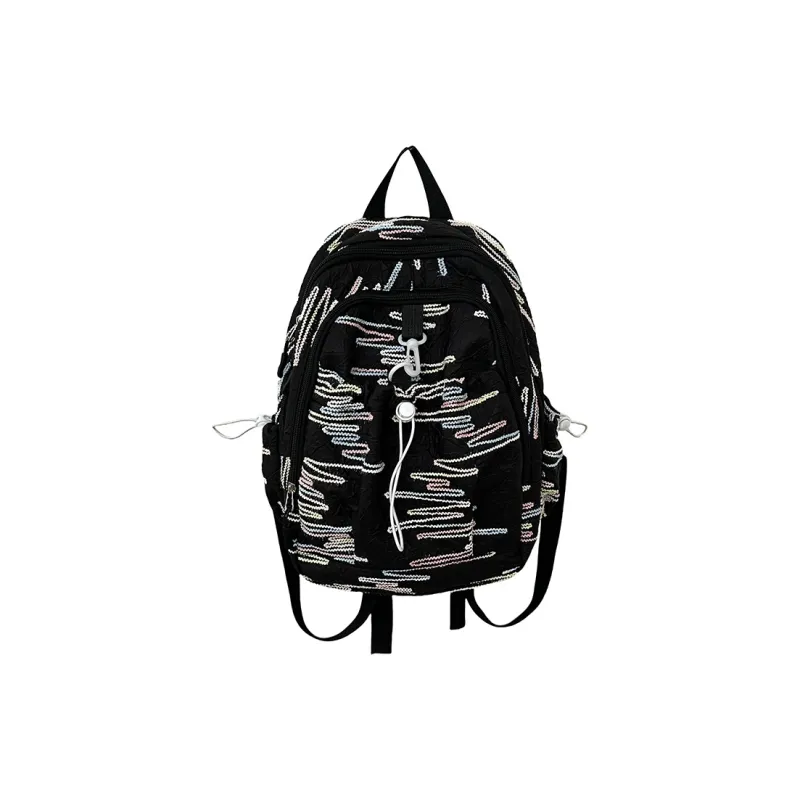 GOX Nylon Backpack Women's White/Black/Yellow/Pink-5