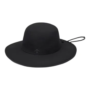 DESCENTE Textured Woven Fabric Baseball Caps Women's Black