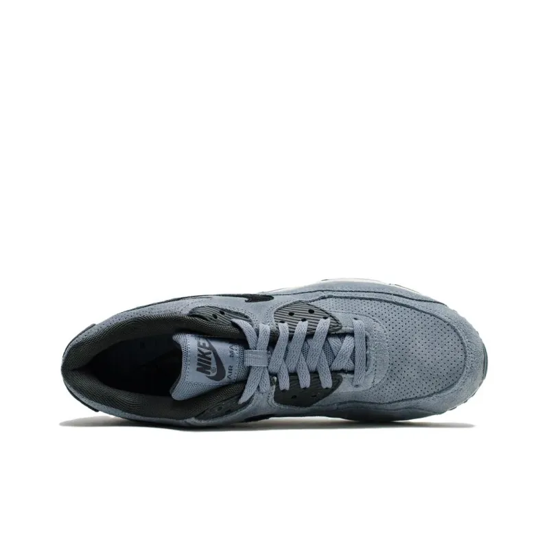 Nike Air Max 90 Slip Resistant Low Top Casual Running Shoes Unisex Blue Gray-3