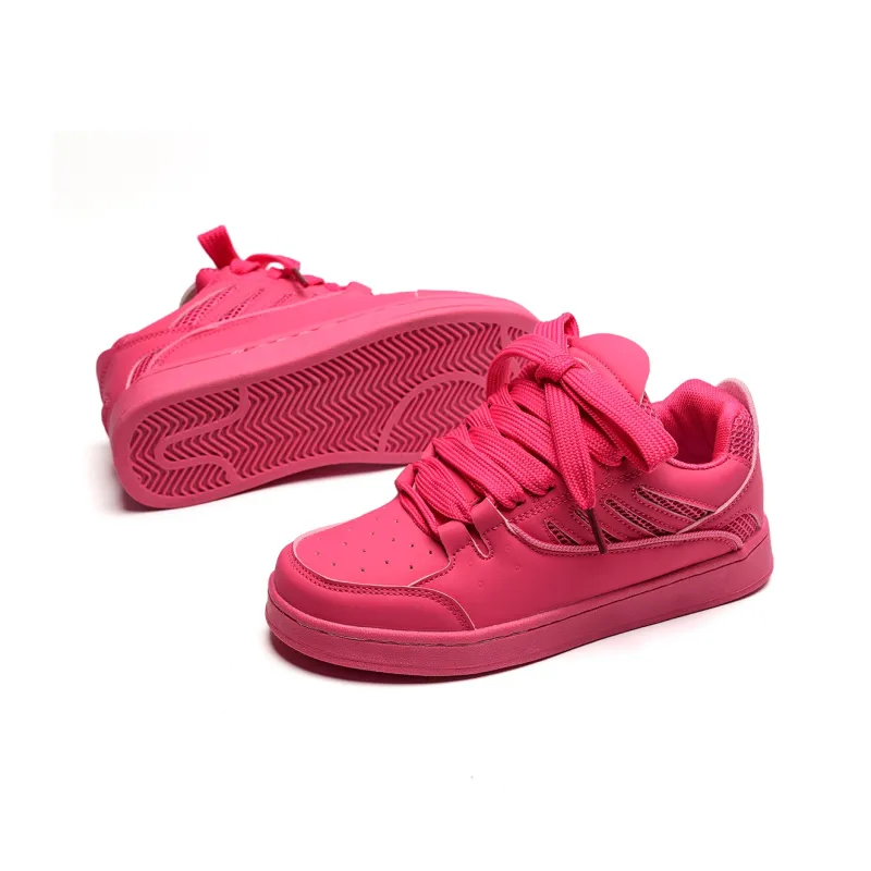 OAOQ Wear resistant And Lightweight Low Top Skateboard Shoes Unisex Dragon Fruit-3