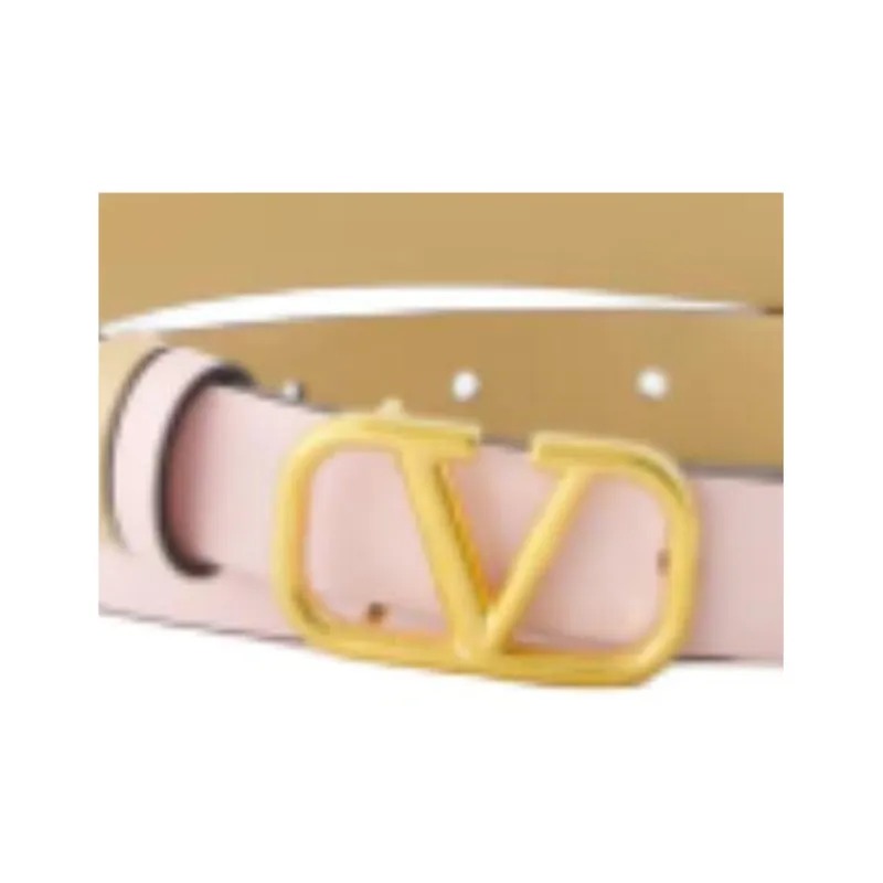 Valentino Double-Sided Design Metal Leather Belts Women's Pink Width: 2CM-2