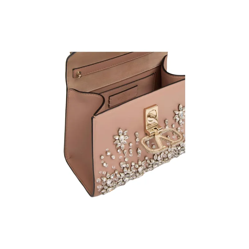 Valentino GARAVANI Embroidery Shoulder Bag, Crossbody Bag, Handbag Mini Women's Rose Cinnamon-6