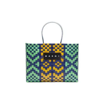 MARNI Polypropylene Plastic Basket Bag Tote Bag Shopping Bag Handbag Small Size Women's Green/Multicolor/Blue