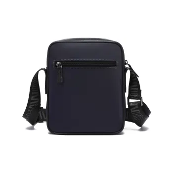 SEPTWOLVES Cow Leather, Textile Shoulder Bag, Crossbody Bag Regular Men's Blue & Gray