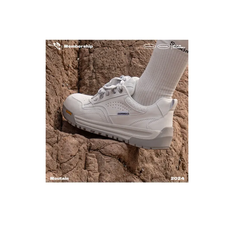 Mule Donkey Slip Resistant Height Increasing Low Top Casual Shoes Unisex White-6