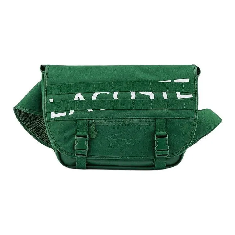 LACOSTE Canvas Bag, Messenger Bag, Shoulder Bag, Crossbody Bag Medium Size Unisex Dark Green-0