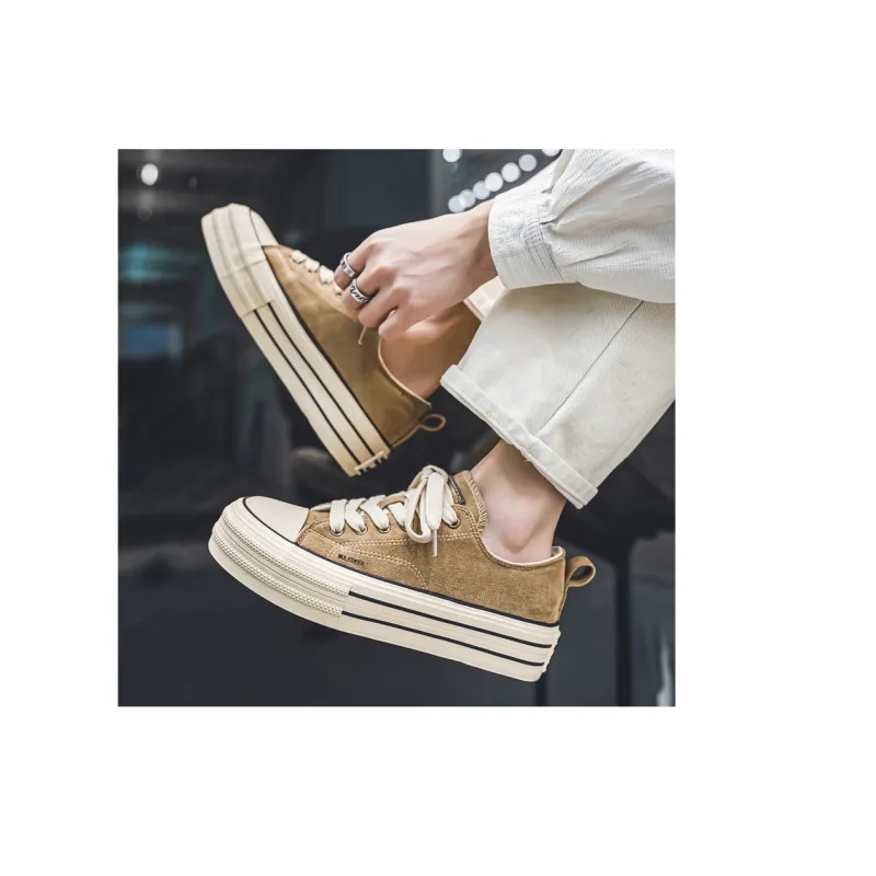 Black tailed Deer Height Increasing Low Top Skateboard Shoes Men's-8