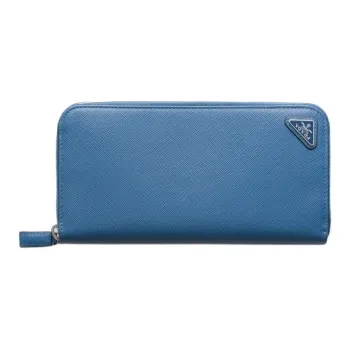 PRADA Leather Wallet Men's Blue