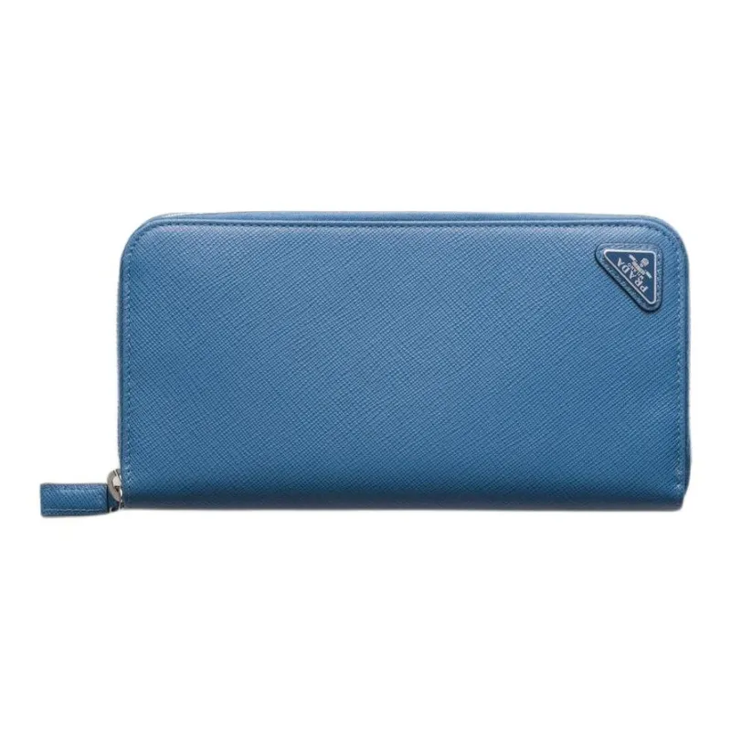 PRADA Leather Wallet Men's Blue-0