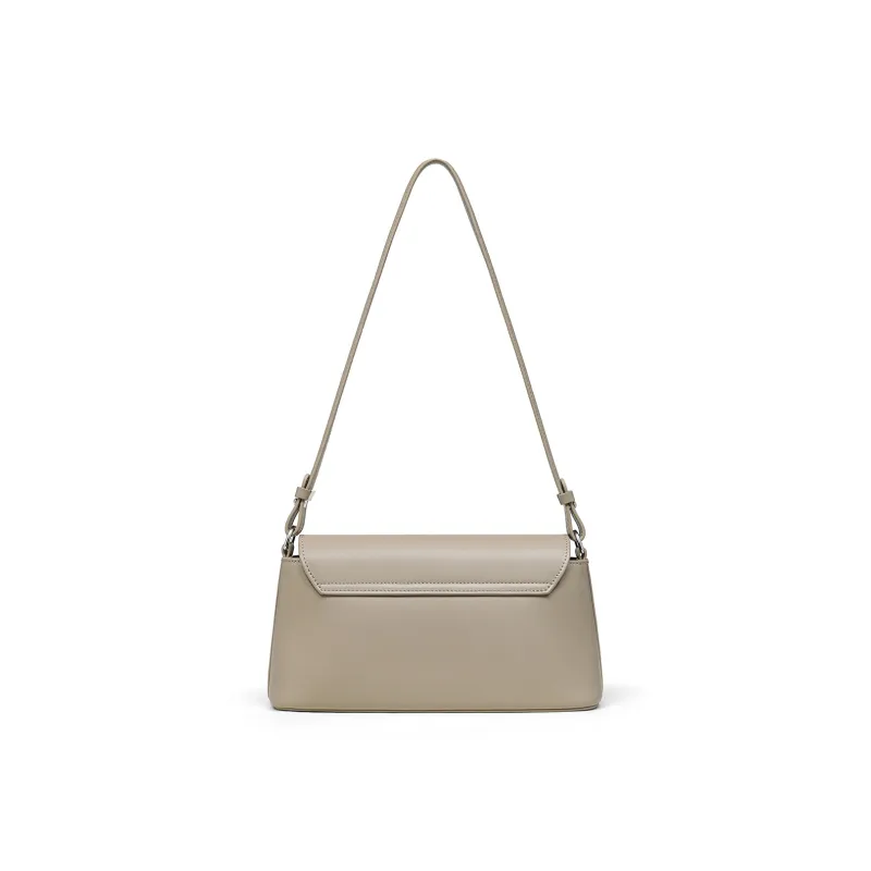 C°BANNER Split Cow Leather With Synthetic Leather Shoulder Bag Women's Black/Foam Gray/Salt Khaki-5
