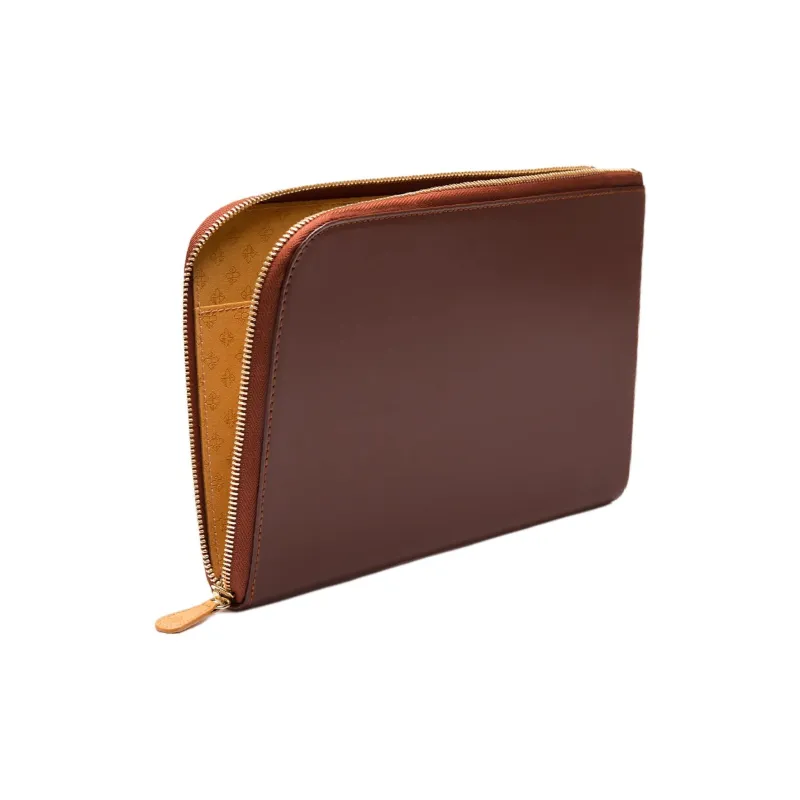 ETTINGER Leather Clutch Medium Size Unisex Nut & Tan-2